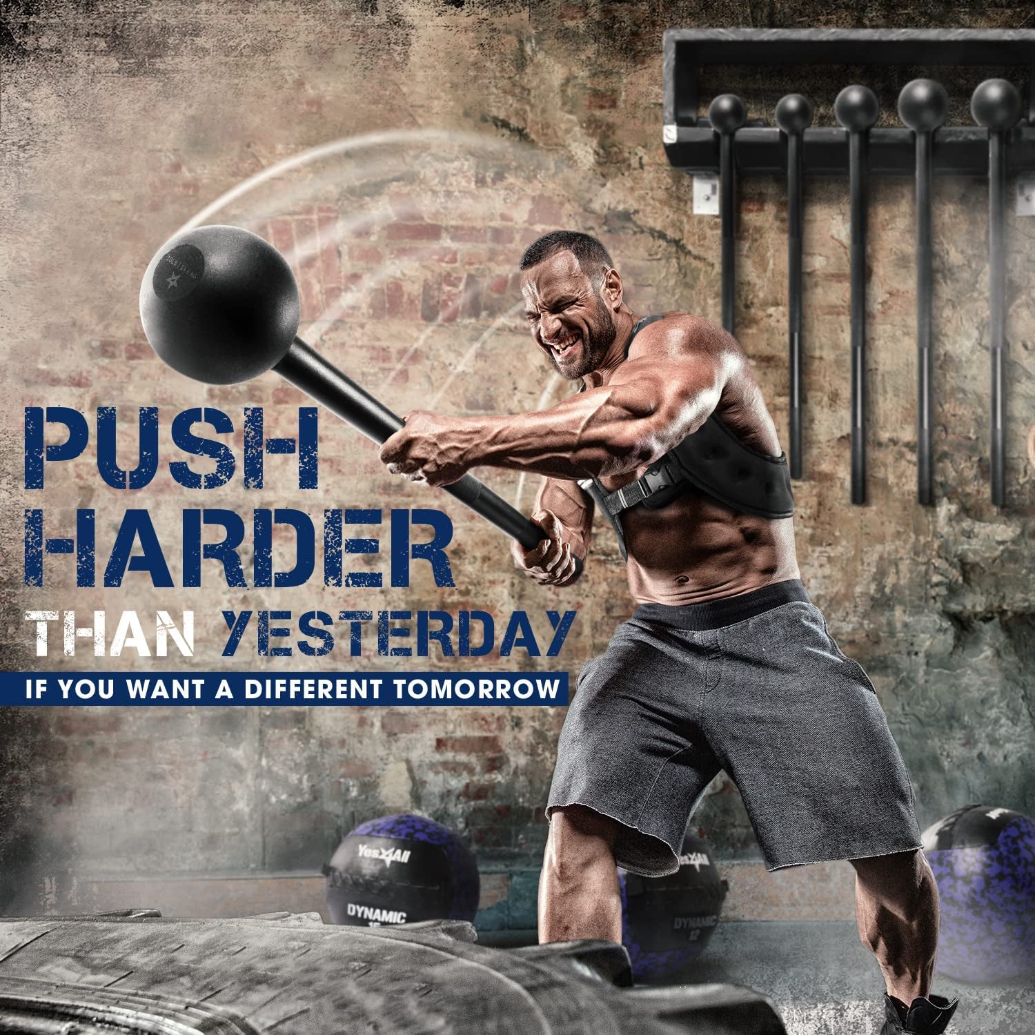 Steel Mace Bell for Strength Training - Support Full Body, Muscles, Shoulder, Grips & Forearms Workouts to Rehabilitation, Stretching 5, 7, 10, 15, 20, 25, 30Lb for Woman & Man